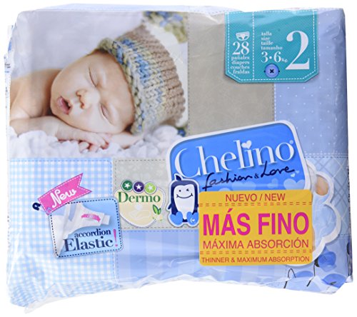 Chelino - Pañales talla 2 (3 28 Pañales - Pack de 6 (Total 168 Pañales)