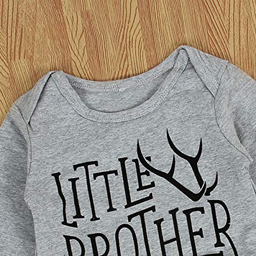 Chennie Niño recién Nacido Baby Boy Hermanos Hermanos Big Brother Little Brother Deer Romper (Color : Gray, Size : Little Bro 6-12M)