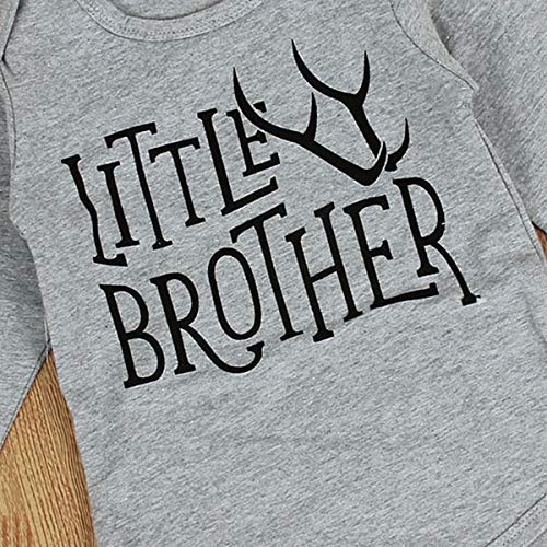 Chennie Niño recién Nacido Baby Boy Hermanos Hermanos Big Brother Little Brother Deer Romper (Color : Gray, Size : Little Bro 6-12M)