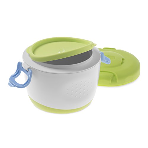 Chicco 00007659000000 Easy Meal Set Termopapilla Easy Meal 6M+, Termo 350 ml y Recipiente de 180 ml, Verde y Blanco