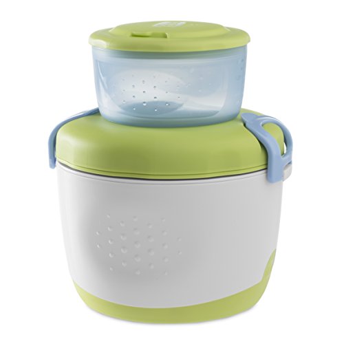 Chicco 00007659000000 Easy Meal Set Termopapilla Easy Meal 6M+, Termo 350 ml y Recipiente de 180 ml, Verde y Blanco