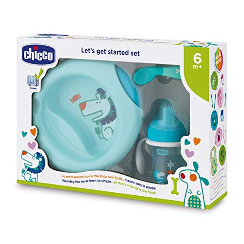 Chicco 00016200200000 Set de Comida, 6 Meses +, Azul