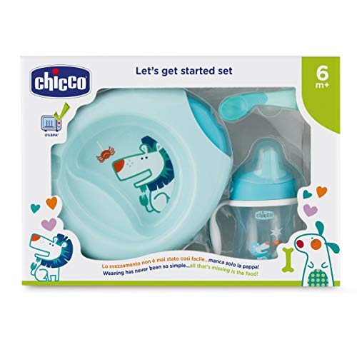 Chicco 00016200200000 Set de Comida, 6 Meses +, Azul