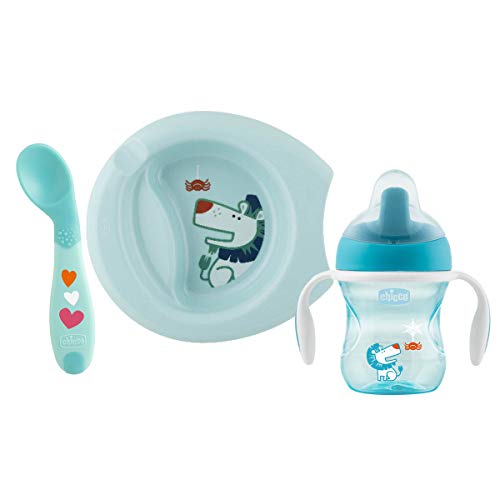 Chicco 00016200200000 Set de Comida, 6 Meses +, Azul