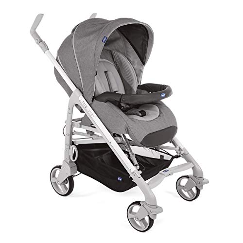 Chicco 07079821840000 Love Up - Cochecito con Capazo y Silla de Paseo. Compacto y Plegable, Edición Especial Color Gris (Titanium)/ Negro