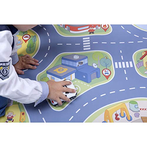 Chicco - Alfombra de juegos de coches interactiva, con luces y sonidos de la vida urbana, 110 cm, incluye coche Turbo Touch