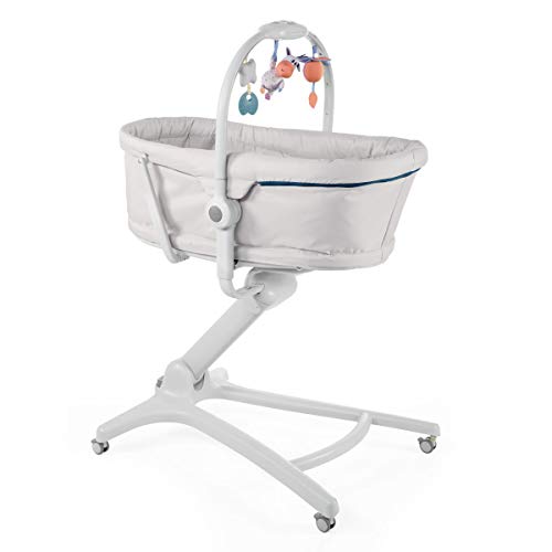 Chicco Baby Hug 4en1 Sistema Multifunción: Moisés, Hamaca, Trona y Silla, Regulable en Altura, Color Gris (Glacial)