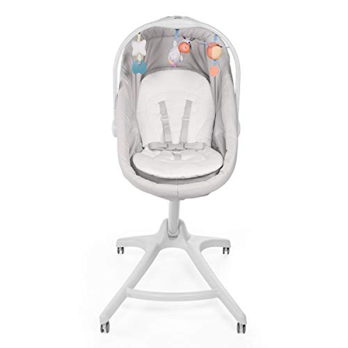 Chicco Baby Hug 4en1 Sistema Multifunción: Moisés, Hamaca, Trona y Silla, Regulable en Altura, Color Gris (Glacial)