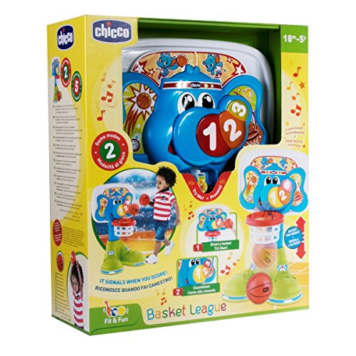 Chicco - Bascket 123 divertida canasta de baloncesto con luces y melodías