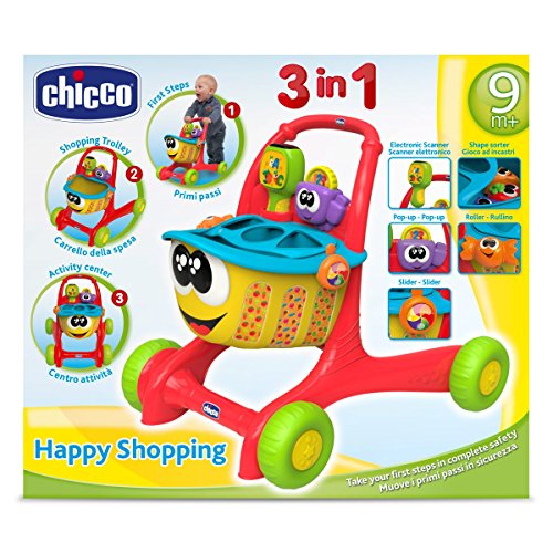 Chicco- Big & Small Andador, Centro de Actividades, encajable y Carrito de la Compra (00007655000040)