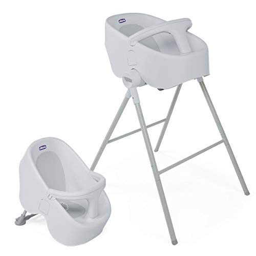 Chicco Bubble Nest Bañera transformable para ducha o baño, con patas extraibles y asiento antideslizante, color gris (Cool Grey)