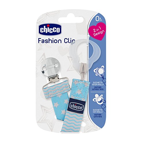 Chicco Clip Fashion - Cadena portachupetes, azul