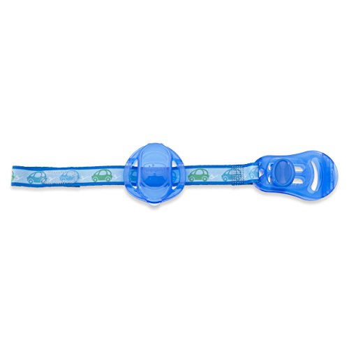 Chicco - Clip portachupete con protegechupetes integrado, color azul