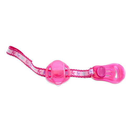 Chicco - Clip portachupete con protegechupetes integrado, color rosa