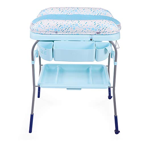 Chicco Cuddle&Bubble - Bañera y cambiador 2 en 1, plegable y compacta, peso 10 kg, color azul (Ocean)