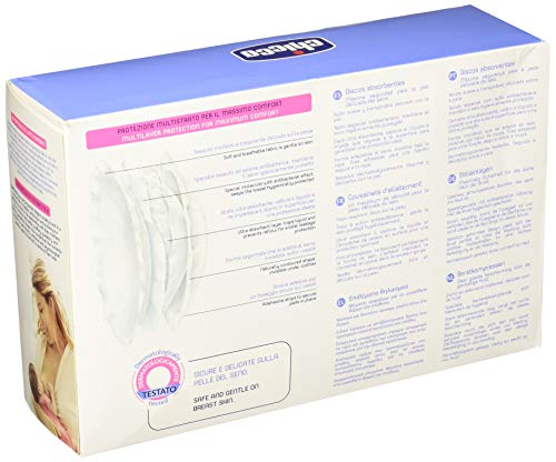 Chicco - Discos absorbentes de lactancia, evita irritaciones, grietas o mastitis, 60 unidades