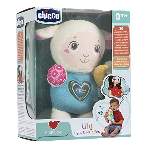 Chicco Lily Luces y Meloddías - Proyector de peluche con luces y melodías con sonajero en el corazón