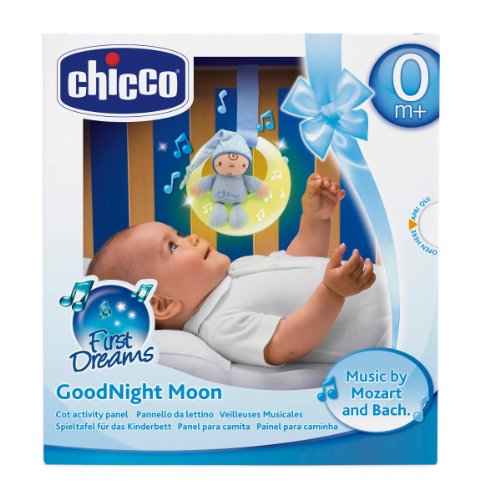 Chicco - Luces musicales buenas noches, panel de cuna con luces y melodías, color azul