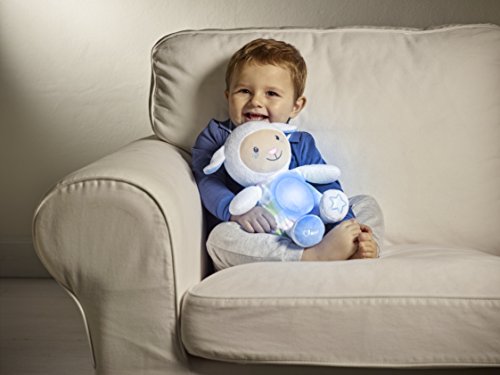 Chicco - Ovejita Dulces Nanas, suave peluche con proyector y sensor de sonido, color azul