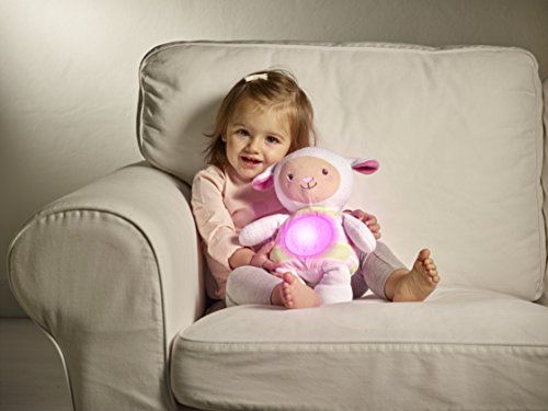 Chicco - Ovejita Dulces Nanas, suave peluche con proyector y sensor de sonido, color rosa