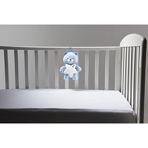 Chicco - Panel De Cuna Osito Buenas Noches, Suave Osito De Peluche Con Luces Y Melodías, Color Azul