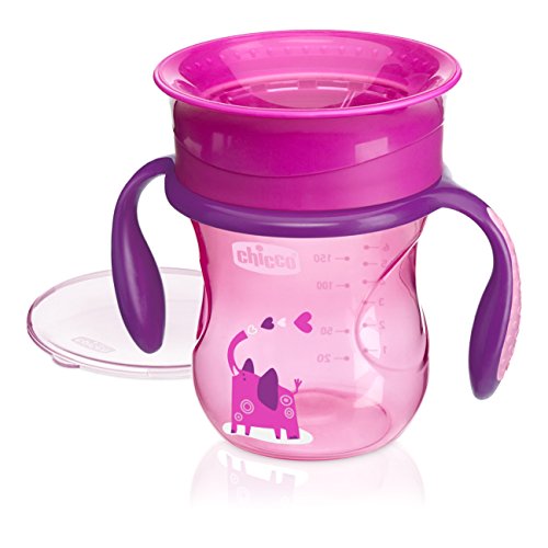 Chicco Perfect 360 - Vaso con membrana de silicona anti goteó, color rosa