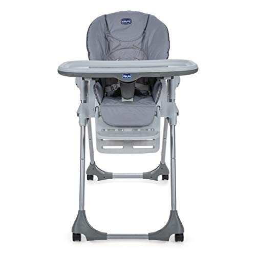 Chicco Polly Easy - Trona amplia, compacta y sencilla, 4 ruedas, para niños de 6 meses a 3 años, color gris (Nature)