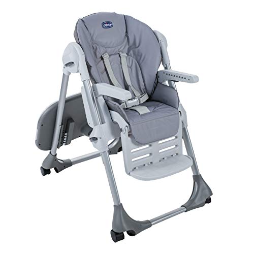 Chicco Polly Easy - Trona amplia, compacta y sencilla, 4 ruedas, para niños de 6 meses a 3 años, color gris (Nature)