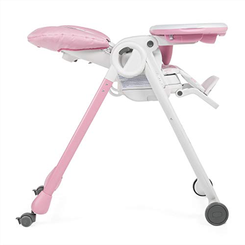 Chicco Polly Progres5 - Trona evolutiva: hamaca, trona y elevador compacto, ajustable, con 4 ruedas y freno, de 0 a 3 años, color rosa estampado ballenas (Pink)