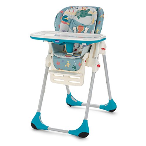 Chicco Polly - Trona 2 en 1 para niños de 6 meses a 3 años, compacta, 10 kg, color azul