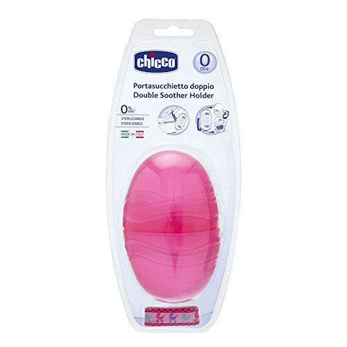 Chicco - Portachupetes de dos chupetes individuales, color rosa