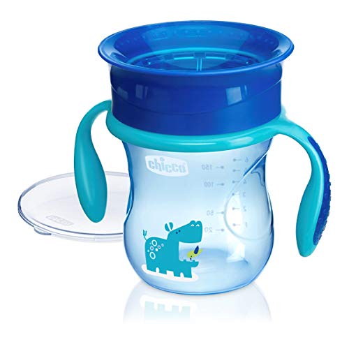 Chicco - Set completo comida, incluye platos + cubiertos + vaso, 12 m+, azul