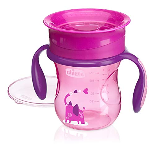 Chicco - Set completo comida, incluye platos + cubiertos + vaso, 12 m+, rosa