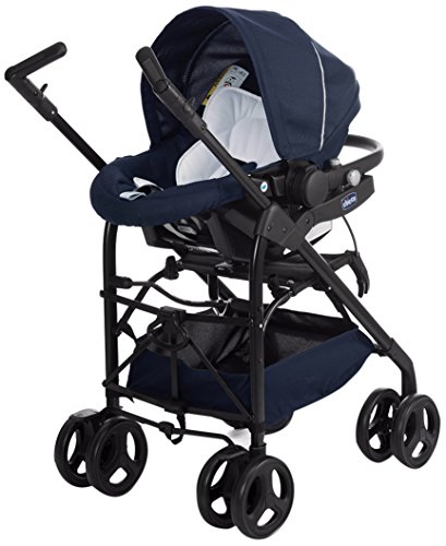 Chicco Trío Sprint - Cochecito de Paseo 3 en 1 con Capazo, Carrito y Silla de Coche, de 0 a 15 kg, Color Azul (Blue Passion)