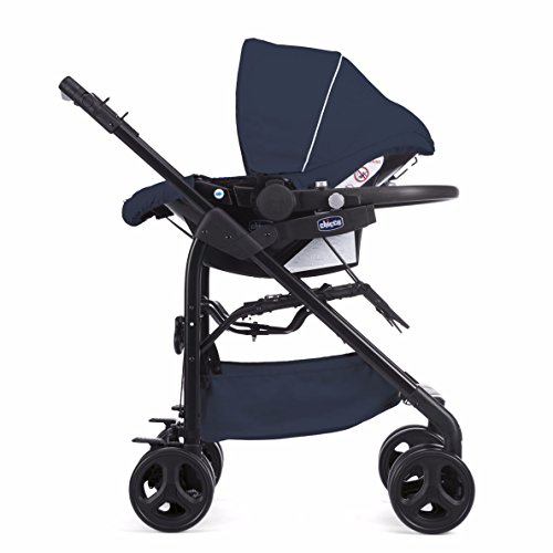 Chicco Trío Sprint - Cochecito de Paseo 3 en 1 con Capazo, Carrito y Silla de Coche, de 0 a 15 kg, Color Azul (Blue Passion)