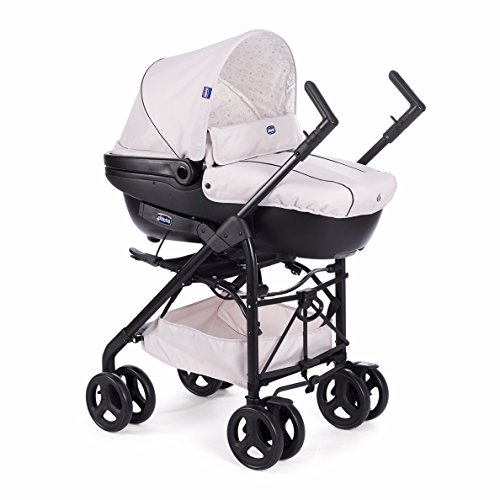 Chicco Trío Sprint - Cochecito de paseo 3 en 1 con capazo, carrito y silla de coche, de 0 a 15 kg, color beige (Sandshell)