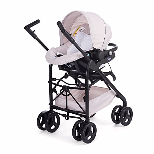 Chicco Trío Sprint - Cochecito de paseo 3 en 1 con capazo, carrito y silla de coche, de 0 a 15 kg, color beige (Sandshell)