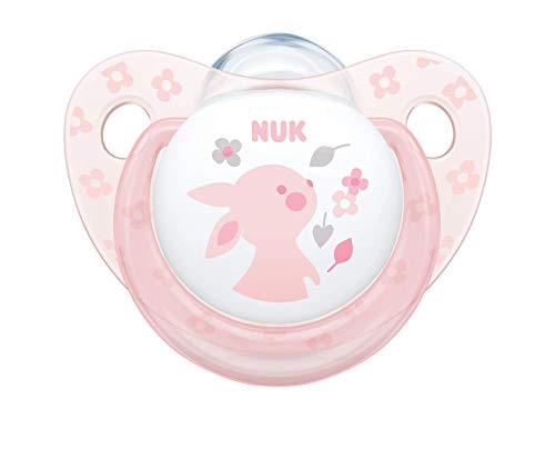 Chupete de silicona para bebé NUK, compatible con la mandíbula, 2 unidades rosa rosa Talla:0-6 meses