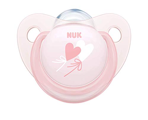 Chupete de silicona para bebé NUK, compatible con la mandíbula, 2 unidades rosa rosa Talla:0-6 meses