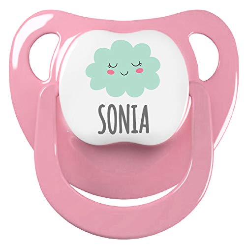 CHUPETE PERSONALIZADO CON NOMBRE NUBE MENTA TETINA SILICONA 0-6 O+6 VARIOS COLORES (GRIS, 6)