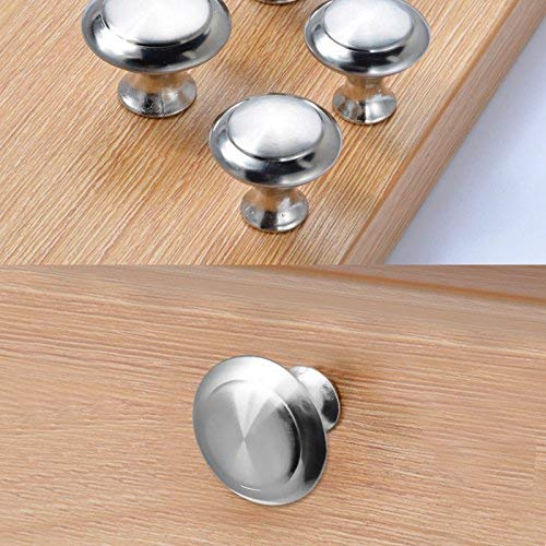 Chytaii 10x Tiradores para Cajón Manija Manilla de Mueble Moderno Acero Inoxidable Mango de Armario Tono Plateado Metal Forma Redonda Cajón de Armario Pomos Tiradores