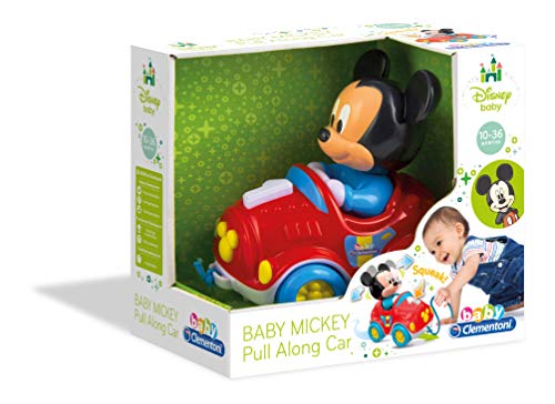 Clementoni- Mickey Coche Arrastre +10 Meses 21x19 Mouse Baby, Multicolor, única (17208)