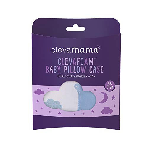 Clevamama Clevafoam Funda almohadas para bebés (0-12 meses), algodón - Azul