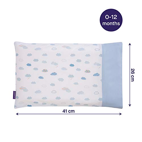 Clevamama Clevafoam Funda almohadas para bebés (0-12 meses), algodón - Azul