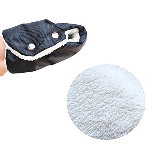 Cochecito de Bebé Guante,Guantes de Calentamiento de Manos Anticongelante, Manguito con Forro Polar, Impermeable y Resistente al Viento para Cochecito de Bebé (Negro)