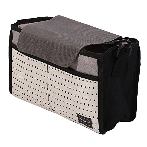 Cochecito de bebé multifunción Cochecito de bebé Bolsa de pañales Cochecito de bebé Bolsa de almacenamiento universal para recién nacido Colección de artículos para niños(negro)