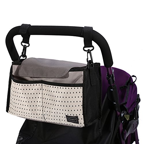 Cochecito de bebé multifunción Cochecito de bebé Bolsa de pañales Cochecito de bebé Bolsa de almacenamiento universal para recién nacido Colección de artículos para niños(negro)