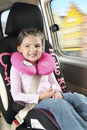 Cojin para coche para niños - en forma de U - Hello Kitty - Almohadilla cervical – Rosa