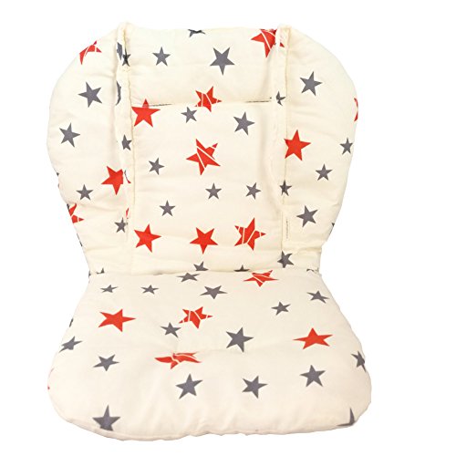 Cojín para silla de bebé alta, cojín para asiento de bebé cojín para silla alta, cojín de doble cara suave con patrón de estrellas, cojín transpirable (estrella)