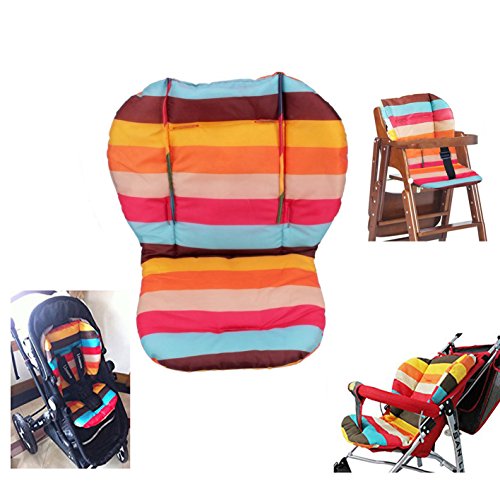 Cojín trona, Amcho Baby Cochecito / Trona / Asiento de coche Película protectora Respirable Impermeable Pad (Rainbow Stripes)